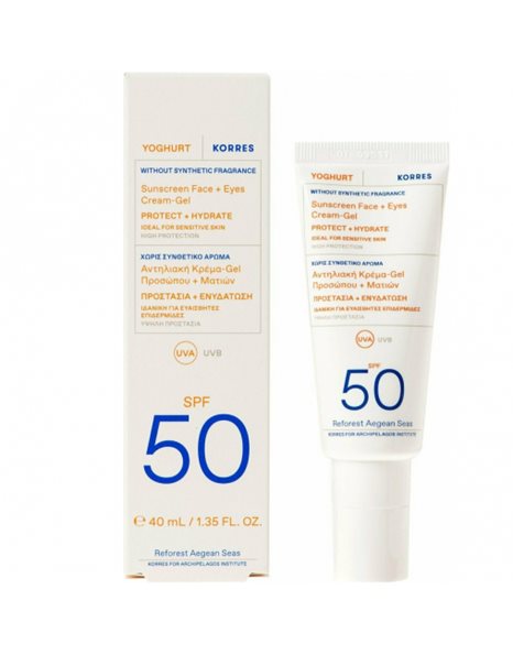 Korres Yoghurt Sunscreen Face - Eyes Cream SPF50 Αντηλιακή Κρέμα Gel Προσώπου - Ματιών 40ml
