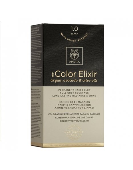 APIVITA My Color Elixir Μόνιμη Βαφή Μαλλιών Νο 1.0 Μαύρο