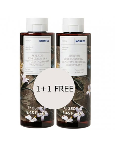 Korres Body Cleanser  Jasmine, Αφρόλουτρο Gel Γιασεμί, 1+1 Δώρο, 2x250ml