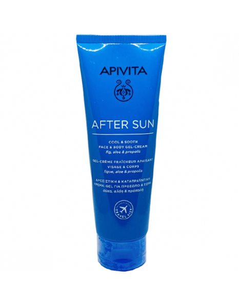 Apivita After Sun Cool Sooth Face Body Cream Δροσιστική Κρέμα Gel Για Πρόσωπο - Σώμα Με Σύκο, Αλόη και Πρόπολη 100ml (Travel Size)