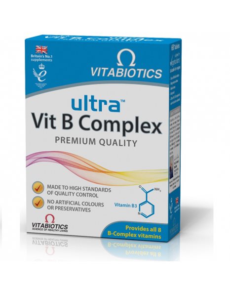 Vitabiotics Ultra Vit B Complex Premium Quality Συμπλήρωμα Διατροφής B Complex 60Tabs