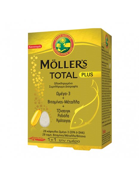 Moller's Total Plus Μουρουνέλαιο Ω3 28 caps+ 28tabs