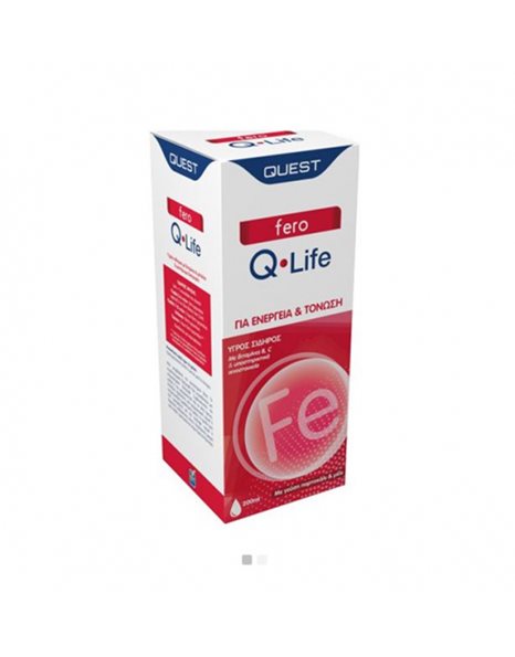 Quest Nutra Pharma Fero Q Life Υγρός Σίδηρος Πορτοκάλι & Μέλι 200ml