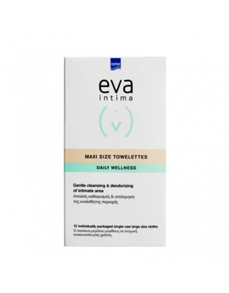 Intermed Intermed Eva Intima Maxi Size Towelettes (12τμχ) - Πανάκια Καθαρισμού της Ευαίσθητης Περιοχής