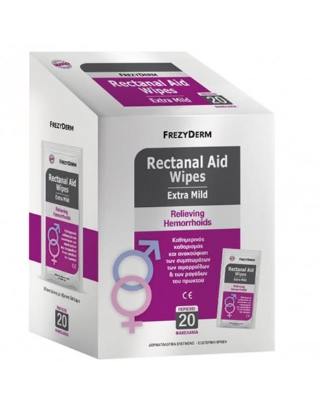 Frezyderm Rectanal Aid Wipes 20τμχ - Καθημερινός Καθαρισμός & Ανακούφιση Των Συμπτωμάτων Των Αιμορροϊδων