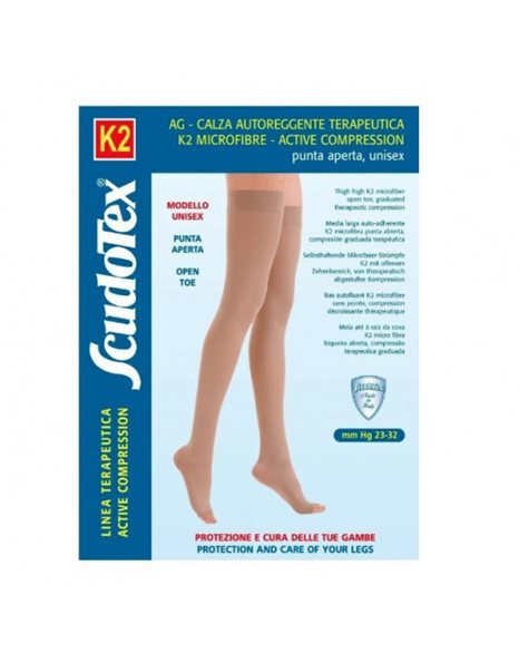 Scudotex Κάλτσες ριζομηρίου 441 K2 (mm Hg 23-32) Microfiber Μπέζ ανοιχτά δάκτυλα No3