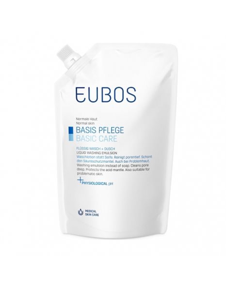 Eubos Refill Blue, Υγρό Καθαρισμού αντί Σαπουνιού Χωρίς Άρωμα, Ανταλλακτικό 400 ml