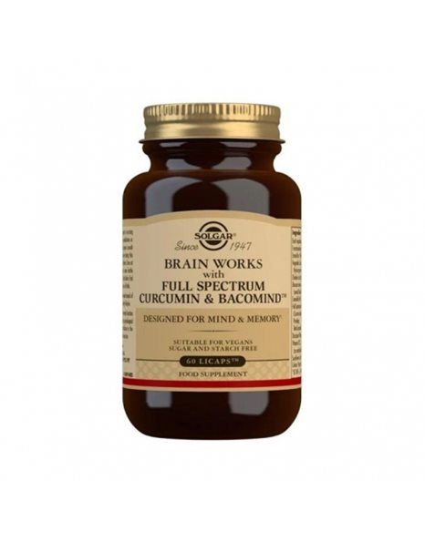 Solgar Brain Works with Full Spectrum Corcumin & Bacomind 60Caps