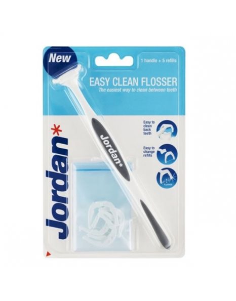 Jordan Easy Clean Flosser + 20 Ανταλλακτικά Νήματος Γκρι