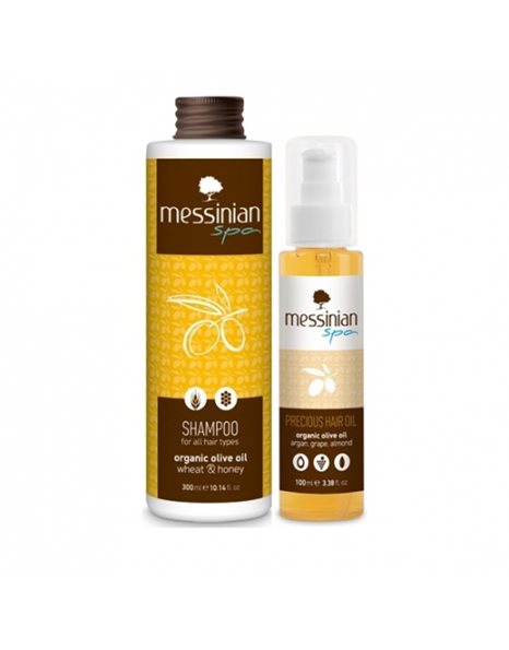 Messinian Spa Promo With Precious Hair Oil 100ml & ΔΩΡΟ Shampoo For All Hair Types 300ml