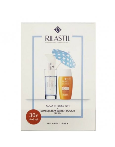 RILASTIL Sun System Water Touch Fluid SPF50 (50ml) & Aqua Intense 72H Gel Cream Intensive Moustirizer (40ml)