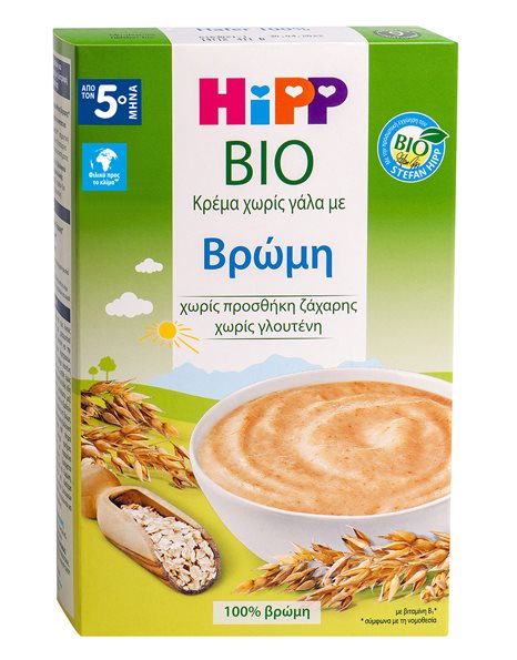 Hipp Βρεφική Κρέμα Bio Χωρίς Γάλα με Βρώμη 5m+ 200gr