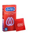 Durex Total Contact Εξαιρετικά Λεπτά Προφυλακτικά με Περισσότερο Λιπαντικό 6τεμ