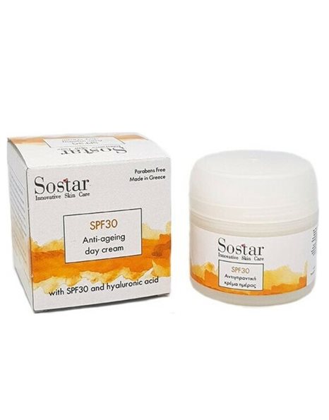 Sostar Focus Αντιγηραντική Κρέμα Προσώπου με Υαλουρονικό Οξύ SPF30 50ml