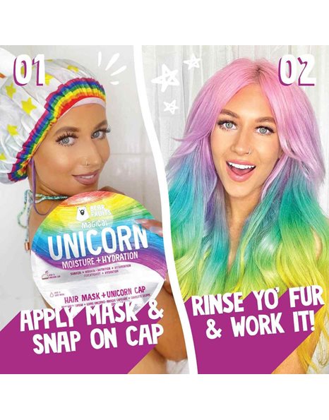 Bear Fruits Magical Unicorn Μάσκα Μαλλιών Για Φυσική Υγρασία & Ενυδάτωση 20ml + Σκουφάκι Μονόκερος