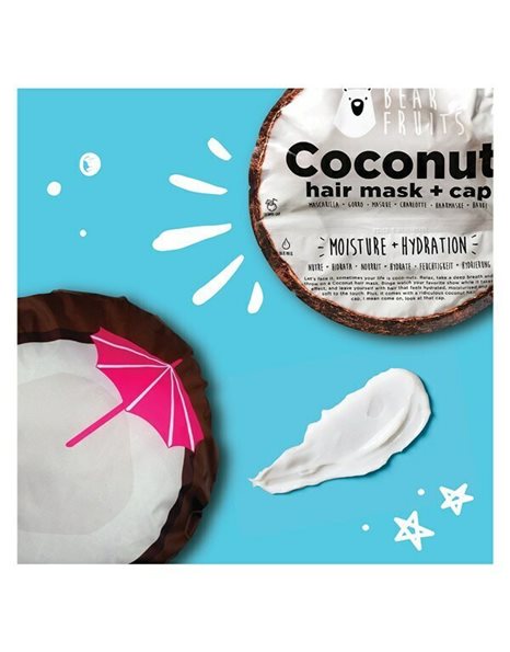 Bear Fruits Coconut Μάσκα Μαλλιών Για Φυσική Υγρασία & Ενυδάτωση 20ml + Σκουφάκι Καρύδα
