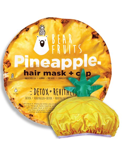 Bear Fruits Pineapple Μάσκα Μαλλιών Για Αποτοξίνωση & Ανανέωση 20ml + Σκουφάκι Ανανάς