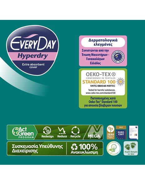 Every Day Hyperdry Maxi Night Value Pack Έξτρα Απορροφητικές, Ιδανικές για τη Νύχτα 18 Τεμάχια
