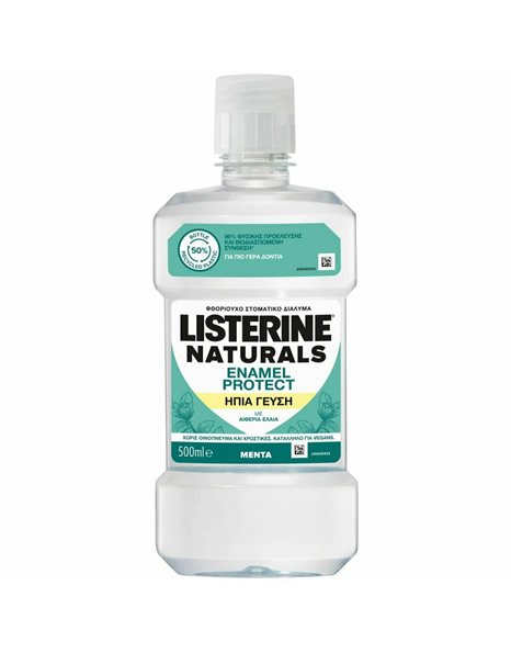 Listerine Naturals Enamel Protect Στοματικό Διάλυμα με Ήπια Γεύση 500ml.