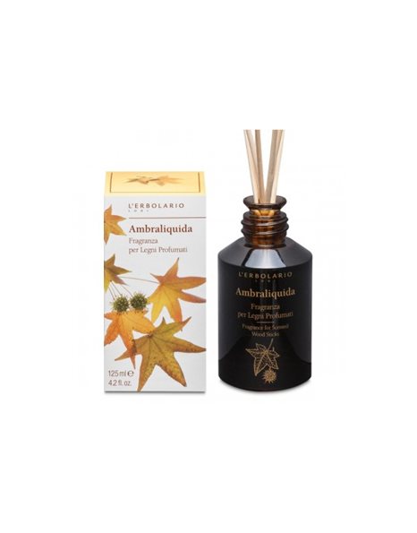  L'erbolario Ambraliquida Fragrance For Scented Wood Stics Αρωματικό Χώρου 125ml