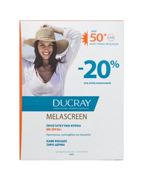 Ducray PROMO PACK Duo Melascreen Προστατευτική Αντηλιακή Κρέμα κατά των Κηλίδων SPF50+ 2x50ml -20%.