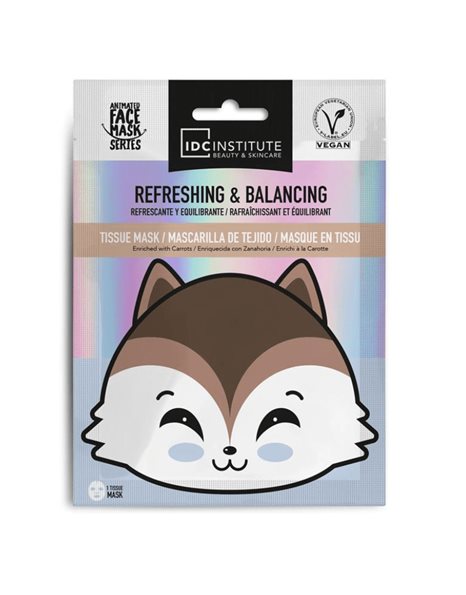 IDC Institute Vegan Cute Animals Animated Racoon Μάσκα Προσώπου για Ενυδάτωση 25gr