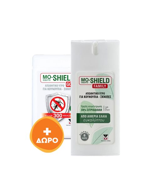 MENARINI Mo-Shield Family Απωθητικό Υγρό για Κουνούπια Σκνίπες 75ml & ΔΩΡΟ Menarini Mo-Shield Go 17m