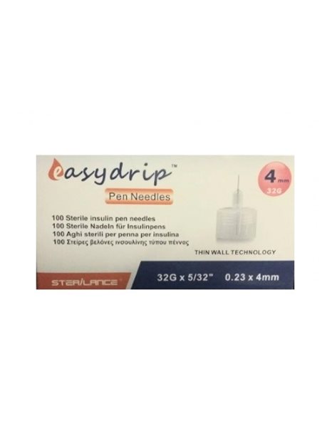  Easy Drip Βελόνες Ινσουλίνης 4mm 100τμχ