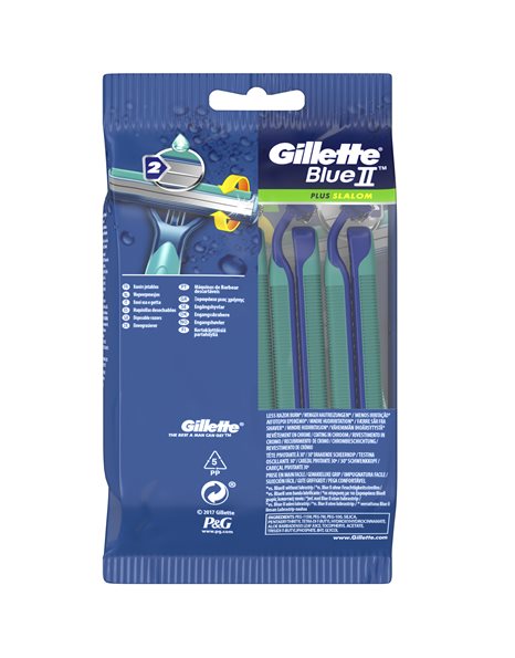 Gillette Blue II Plus Slalom Ξυραφάκια με 2 Λεπίδες & Ταινία Aloe 10 Τεμάχια