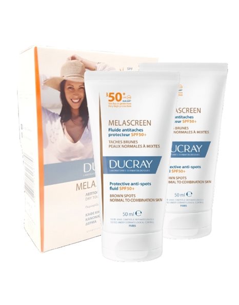 DUCRAY Promo Melascreen Προστατευτική Λεπτόρρευστη Κρέμα με SPF50+ για Κανονικό-Μικτό Δέρμα 2 x 50 
