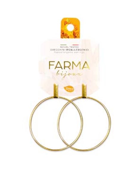  Farma Bijoux Υποαλλεργικά Σκουλαρίκια Κρίκοι Επιχρυσωμένοι 40mm (CG555-40M)
