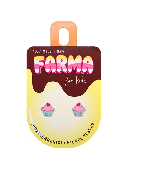 Farma Bijoux Υποαλλεργικά Σκουλαρίκια for Kids Cupcakes 7mm (SA620) 