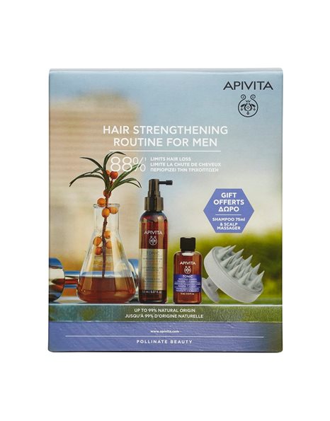 Apivita Hair Strengthening Routine for Men Tonic Hair Loss Lotion 150 ml + 2 Δώρα
