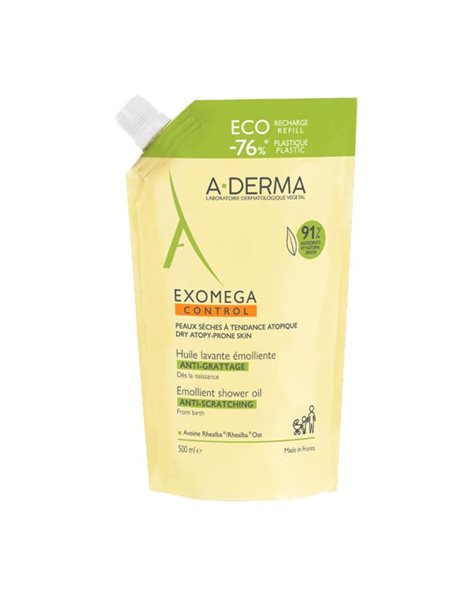 A-Derma Exomega Control Huile Refill Μαλακτικό Λάδι Καθαρισμού για Ατοπικό Δέρμα Ανταλλακτικό 500ml.