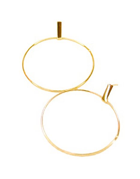  Farma Bijoux Υποαλλεργικά Σκουλαρίκια Κρίκοι Επιχρυσωμένοι 40mm (CG555-40M)