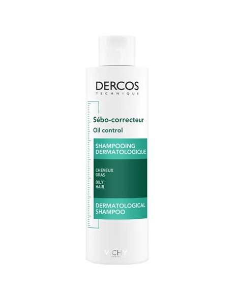 VICHY Dercos Sebo-Correcteur Oil Control Shampoo Σαμπουάν για τη Ρύθμιση της Λιπαρότητας, 200ml