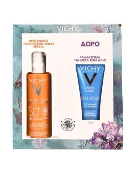 Vichy Capital Soleil Cell Protect Αντηλιακό Γαλάκτωμα Spray SPF50+ 200 ml + Δώρο After Sun 100 ml 