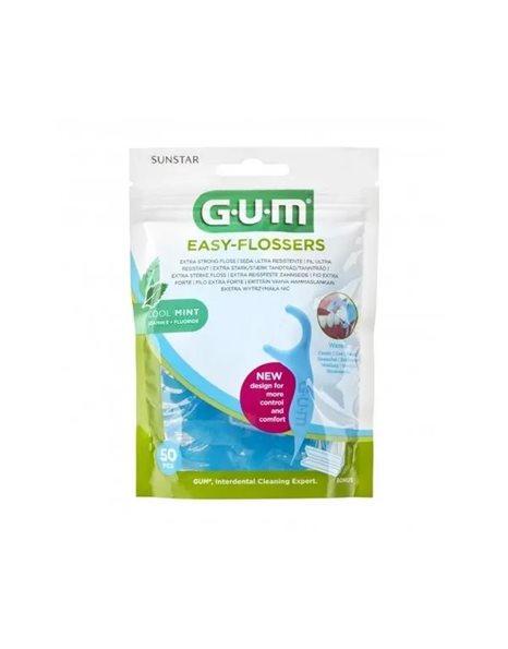 Gum Easy Flossers 890 Οδοντικό Νήμα σε Διχάλες με Γεύση Μέντας 50τμχ