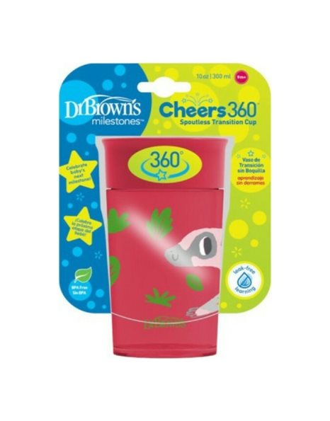Dr. Brown's Παιδικό Ποτηράκι "Cheers 360° " από Πλαστικό Φούξια για (9m+) 300ml TC01093