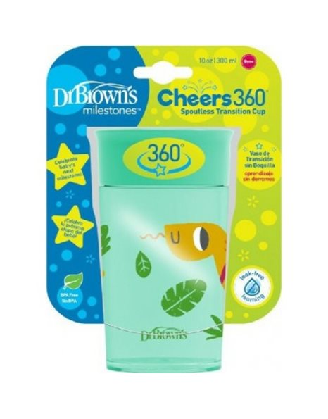 Dr. Brown's Παιδικό Ποτηράκι "Cheers 360° " από Πλαστικό Πράσινο για (9m+)300ml TC01093