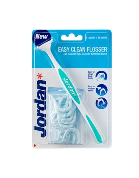 Jordan Easy Clean Flosser + 20 Ανταλλακτικά Νήματος Γκρι