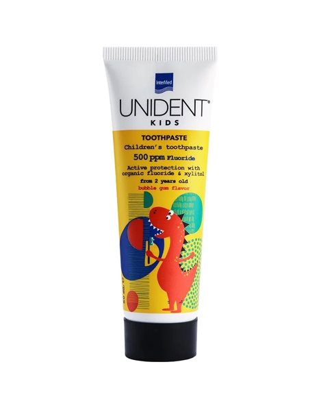 Intermed Unident Kids Toothpaste 500 ppm Fluoride Παιδική Οδοντόκρεμα με Γεύση Τσιχλόφουσκας 50 ml
