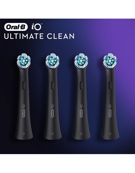 Oral-B iO Ultimate Clean Ανταλλακτικές Κεφαλές Ηλεκτρικής Οδοντόβουρτσας σε Μαύρο Χρώμα, 4Τμχ.
