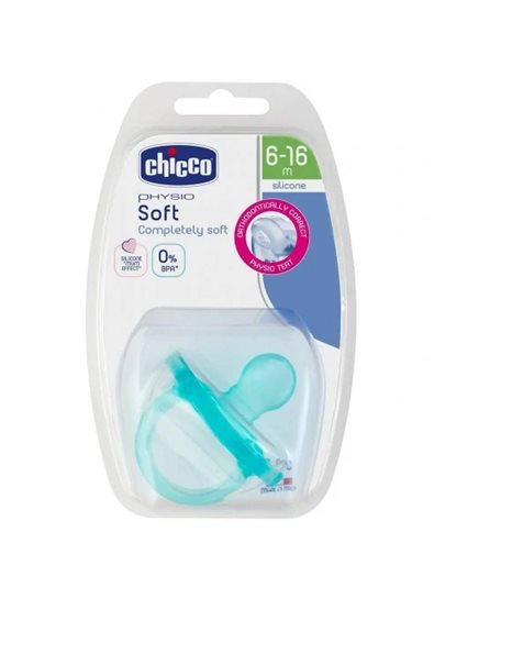 Chicco Physio Soft Πιπίλα Σιλικόνης Βεραμάν Χρώμα για Ηλικίες 6-16m, 1τεμ