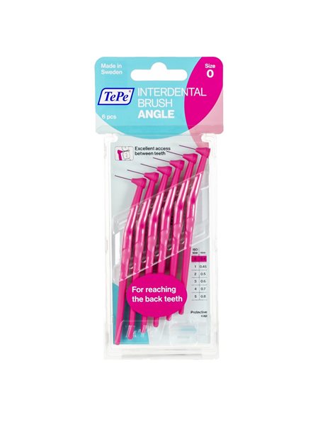 TePe Angle Μεσοδόντια Βουρτσάκια με Λαβή 0.4mm σε χρώμα Ροζ 6τμχ