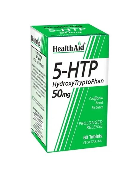 Health Aid 5-Htp 50mg Συμπλήρωμα Διατροφής Ρύθμισης Της Σερατονίνης & Της Καλής Διάθεσης 60tabs