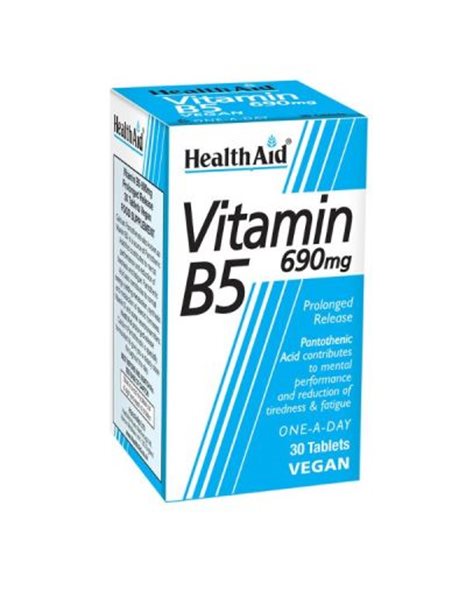 HEALTH AID Vitamin B5 690mg Συμπλήρωμα Διατροφής με Βιταμίνη Β 30 ταμπλέτες