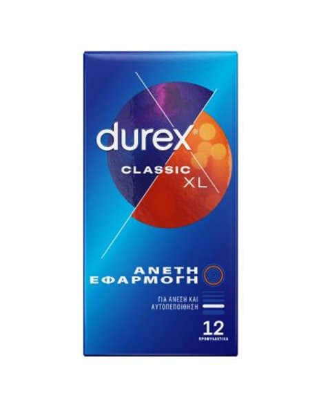 Durex Classic XL Προφυλακτικά για Άνετη Εφαρμογή, 12 τμχ