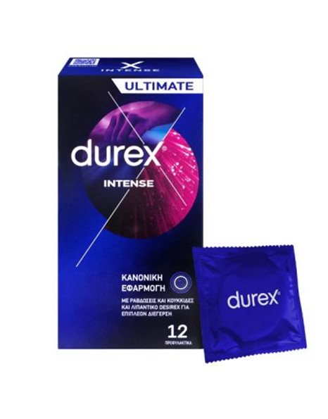 Durex Intense Ultimate Προφυλακτικά με Ραβδώσεις & Κουκκίδες 12 τμχ