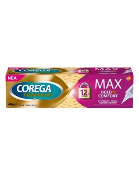 Corega Max Hold + Comfort Στερεωτική Κρέμα Τεχνητής Οδοντοστοιχίας 40 g